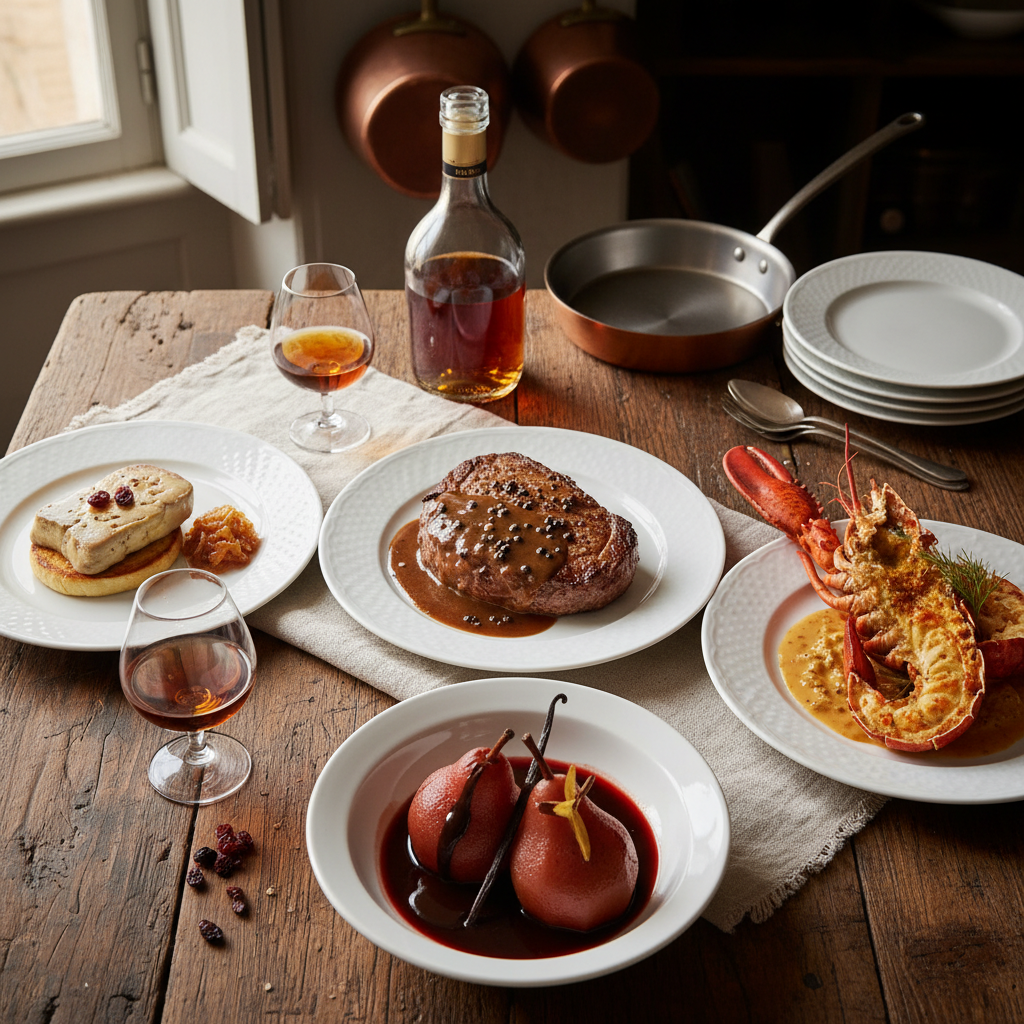 Cinq recettes classiques au cognac de la cuisine française